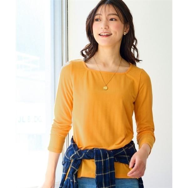 tシャツ ランダムリブカットソースクエアネックトップス（薄手素材） レディース