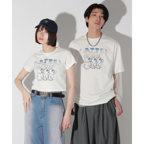 tシャツ 「UNISEX/3サイズ展開」ホローヤンキーラビットTシャツ レディース メンズ