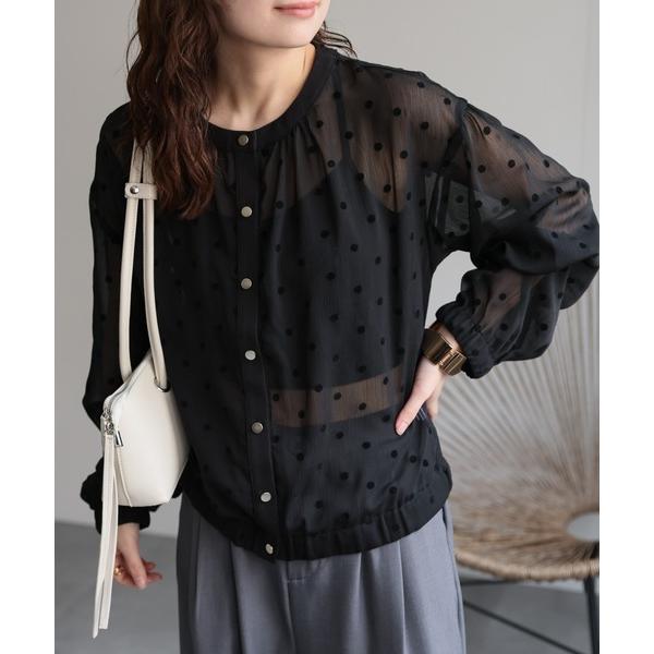 ブラウス シャツ 「選べる」 2WAYシアーカーディガン / ブラウス / ドットフロッキー / コ...