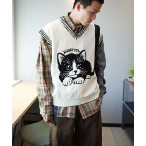 ベスト ジレ HOOK -original- 傷だらけのアシンメトリーニットベスト