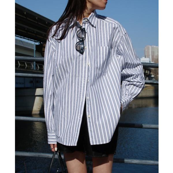 ブラウス シャツ 「NOTHING WRITTEN」SUNNE STRIPE SHIRT レディース