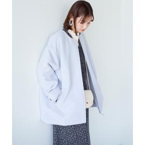 「haco!」 ノーカラーコート LARGE ライトブルー レディース