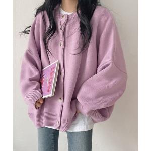 「AMOUR BOX」 ニットカーディガン FREE パープル レディース