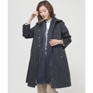 トレンチコート コート 「ウォッシャブル」「はっ水」「花粉対策」「防しわ」「UVカット」ポランタフタロングコート レディース