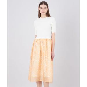 ワンピース 「La maglia」 ジャカードコンビニットドレス