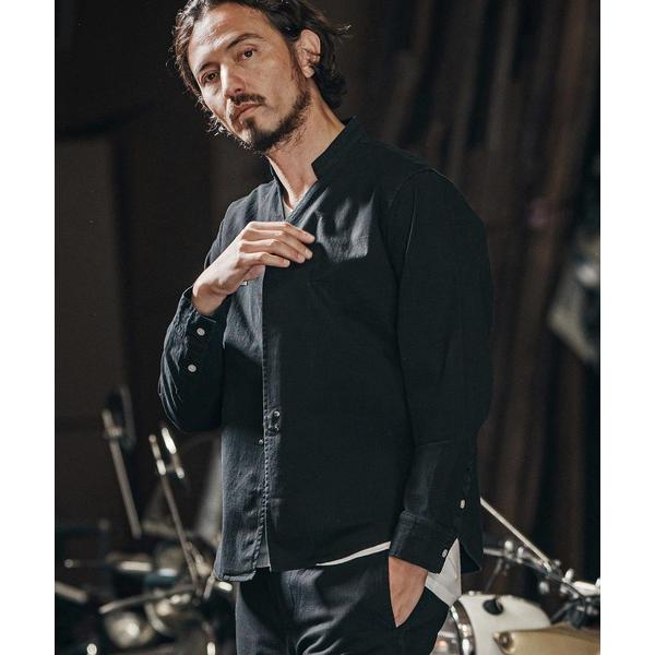 シャツ ms5984-ripstop no collar hook shirts ノーカラーフックシ...