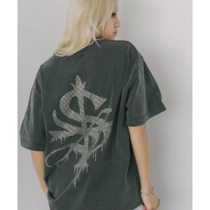 tシャツ SUPPLIER/サプライヤー Vintage Wash Melt Cross Rhinestone Tee Tシャツ メンズ レディース