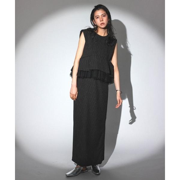 ドレス 「ANDRESD」pinstripe peplum setup dress セットアップ ド...