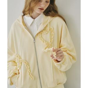 パーカー heart frill hoodie／ハートフリルフーディ レディース