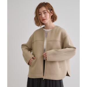 ブルゾン アウター ダンボールジャージパイピングブルゾン レディース