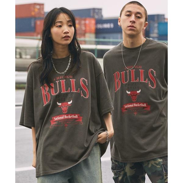 tシャツ NBA/エヌビーエー 別注 ロゴ刺繍/プリント ピグメント加工ビッグシルエットTシャツ メ...