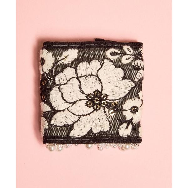 ヘアピン Zoule ゾーラ：embroidery cuff80　フラワー刺繍　ヘアーカフス