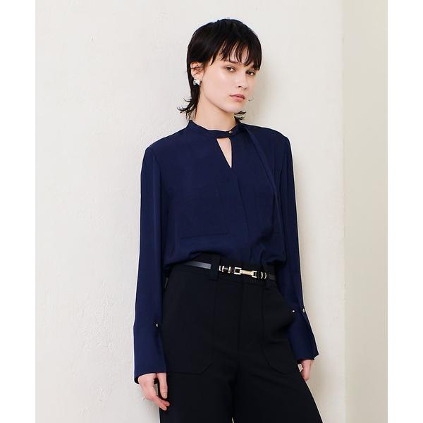 ブラウス シャツ フリュイドオーバーラップブラウス レディース