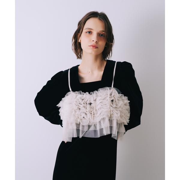 ブラウス シャツ 「Ray掲載」チュールボリュームフリルキャミビスチェ  レイヤード オールシーズン...