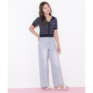 ジーンズ デニム デニムパンツ ハイウエストストレートデニムパンツ レディース