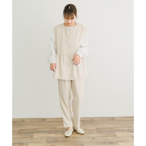 セットアップ ペプラムブラウス×パンツ3セット レディース