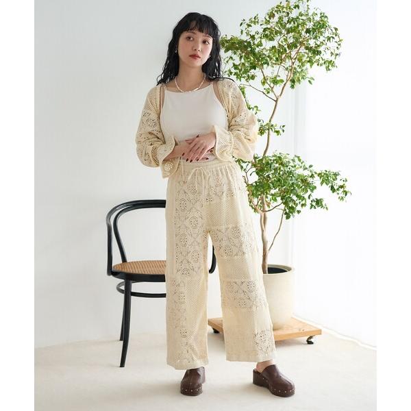 パンツ インド パッチワークレースパンツ/レースイージーパンツ「セットアップ対応」 レディース