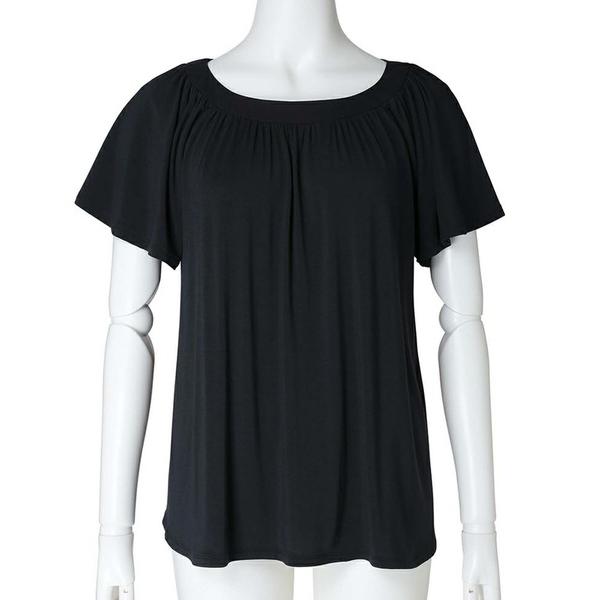 tシャツ キッドブルー -２３レーヨンベア天 -半袖トップス -KRUN422 -kidblue レ...