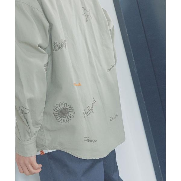 シャツ 「遊び心がかわいい」落書き刺繍シャツ メンズ