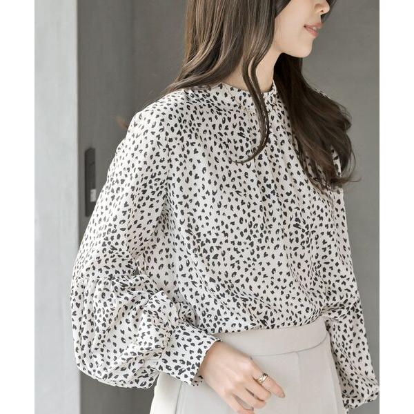 ブラウス シャツ ボリューム袖プチハイネックブラウス レディース