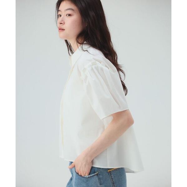 ブラウス シャツ 夏 半袖 「ゆったりなのに華奢見え」肩タック ビッグ シャツ レディース