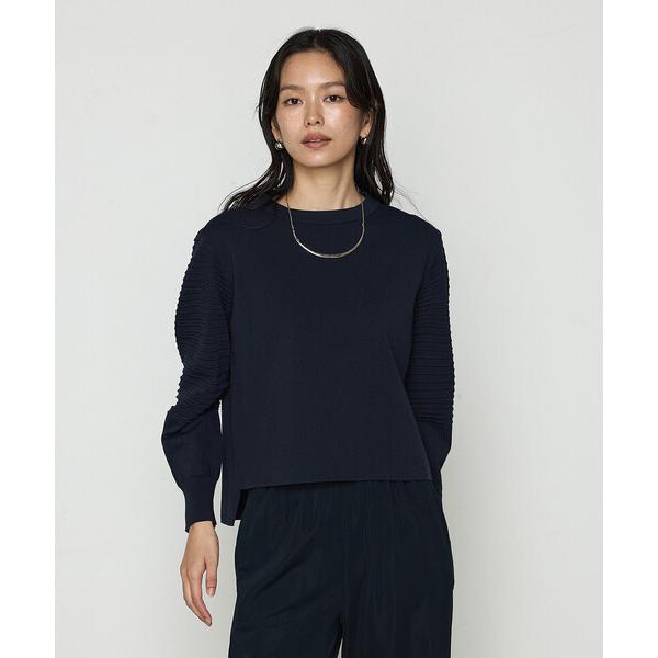 ニット セーター ブライトストレッチヤーン ミラノリブバナナスリーブセーター レディース