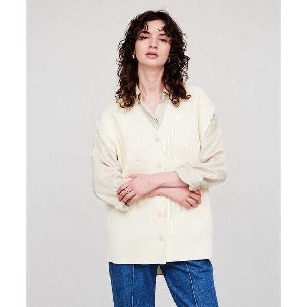 ベスト ジレ 「手洗い可」ミドルゲージニットジレ レディース