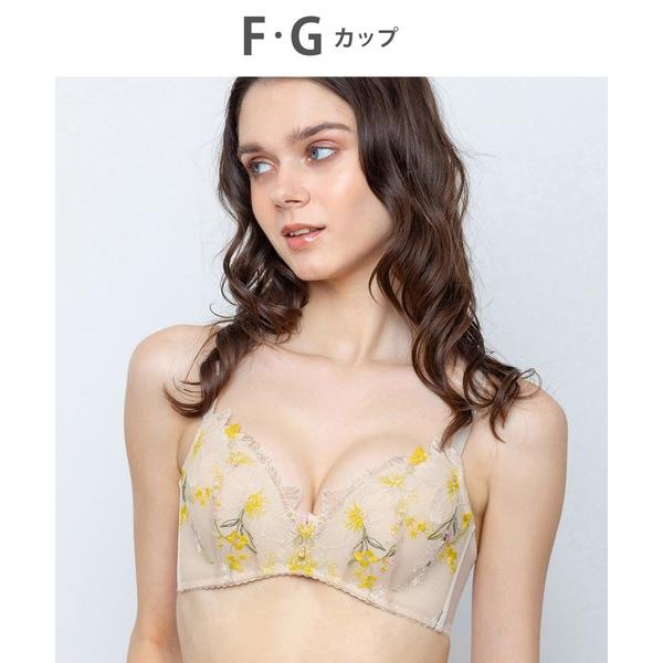 ブラジャー 盛り胸キープ・脇スッキリ・谷間メイクのグラマリッチブラ ダブル盛タイプ F-Gcup