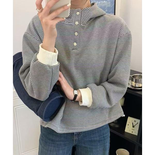 パーカー チェックデザインリラックスフーディ レディース