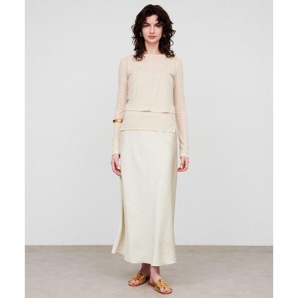 スカート 「手洗い可」サテンフレアスカート