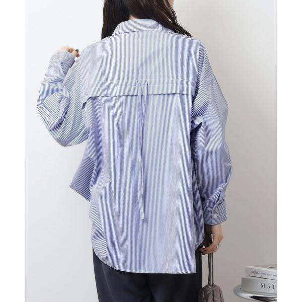 ブラウス シャツ RELACLO select ストライプバックシャーリングBIGシャツ レディース