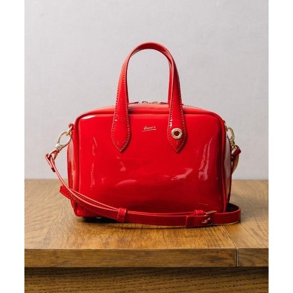 ボストンバッグ 「BEAURE/ビュレ」エナメル ミニ スクエア ボストン レディース