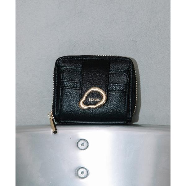 財布 「BEAURE/ビュレ」カウレザー メタルモチーフ 二つ折り財布 レディース