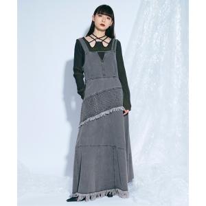 ワンピース lady mode　shirring　デザインデニムワンピース