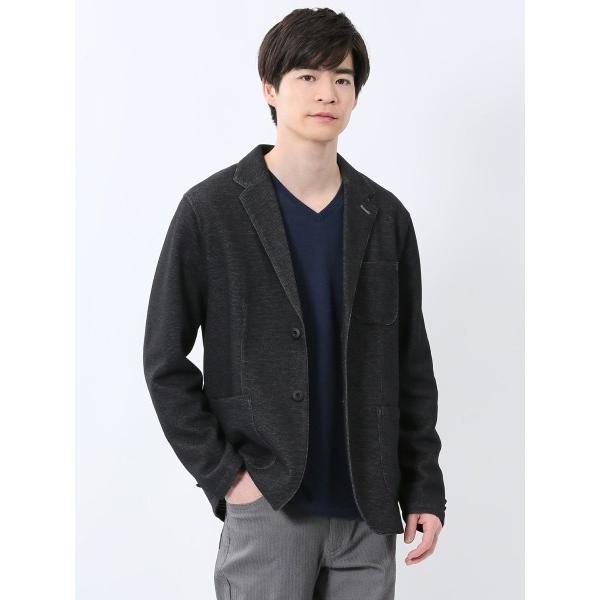 カーディガン 「綿混」m.f.エディトリアル メンズ メランジ 裏ボーダー 2ボタン カット ジャケ...