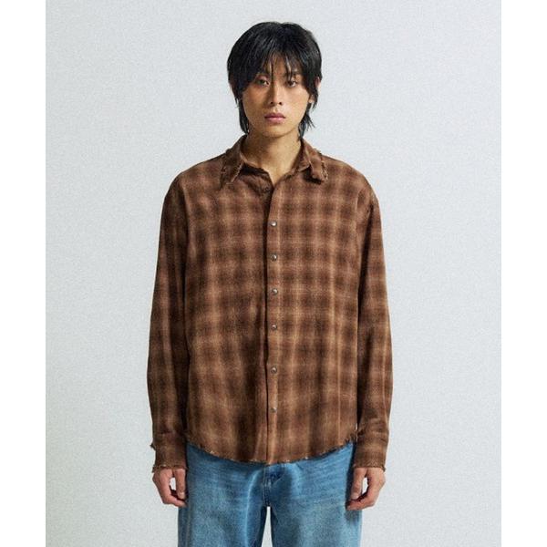 ブラウス シャツ 「UNISEX」SLOW ACID／CUTOFFチェックシャツ レディース メンズ