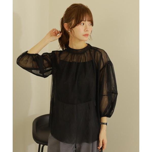 ブラウス シャツ sheer volume sleeve blouse /シアー チュール ボリュー...