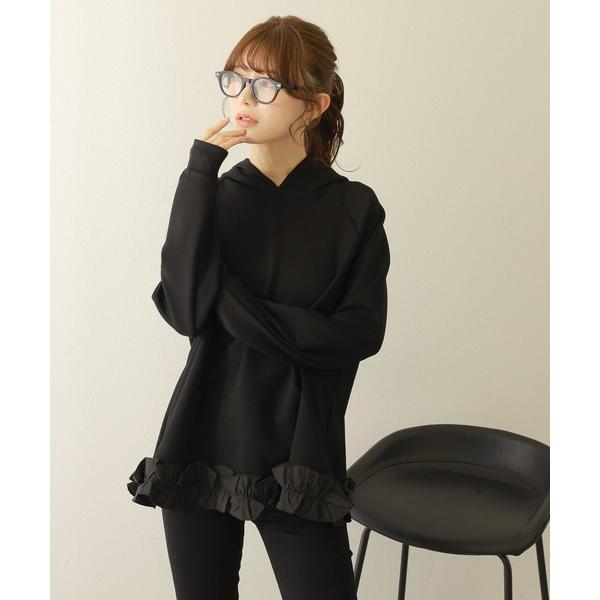 トレーナー スウェット a line frill hoodie /Aライン フード付き 裾フリル ス...