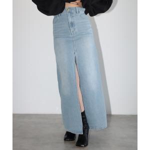デニムスカート 「動画あり」front slit denim skirt / フロントスリットデニムスカート