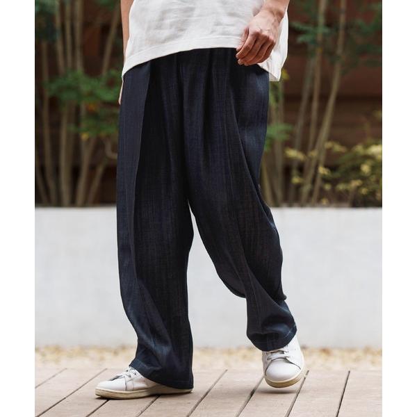 ジーンズ mp13284-Silky Denim Two Tuck Wide Straight Pa...