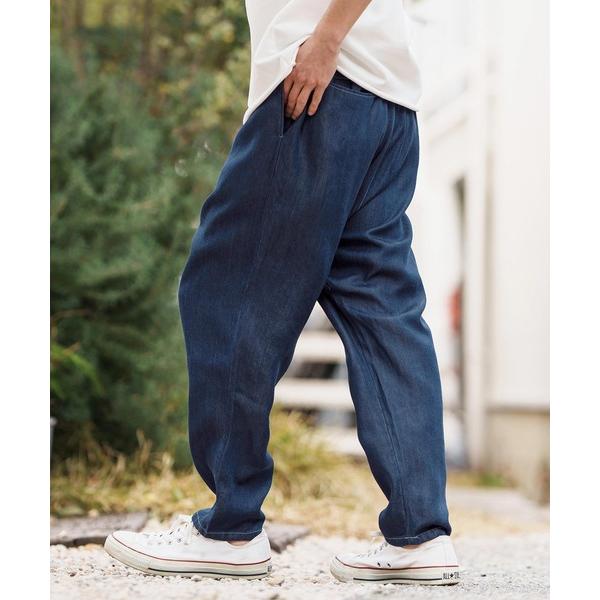 ジーンズ mp13309-Silky Stripe Denim Balloon Pants バルーン...