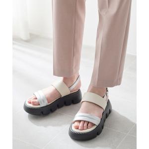 サンダル ミュール 厚底 ふんわり パデッド サンダル レディース
