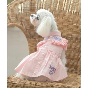 犬 服 ANNA SUI/蝶刺繍シャツワンピース