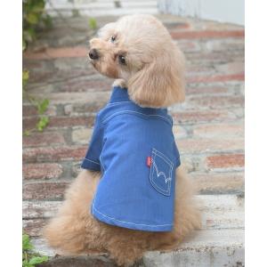 犬 服 EDWIN/デニムライクウェスタンシャツ