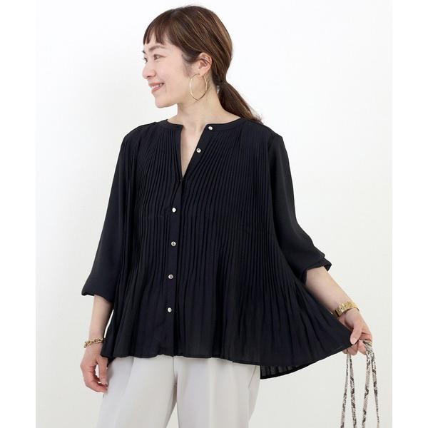 ブラウス シャツ エステルジョーゼットプリーツブラウス レディース