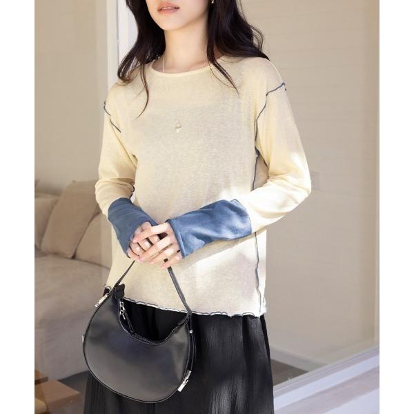 tシャツ バイカラートップス レディース