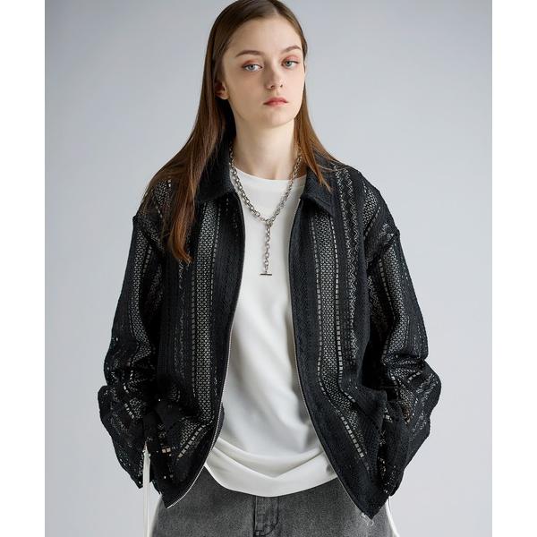 コート ジャケット ルーズシルエットシアーレースジャケット メンズ レディース