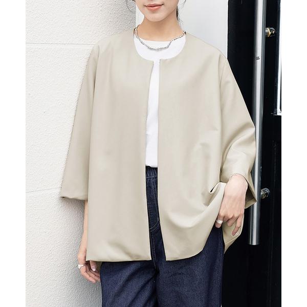 ジャケット ノーカラージャケット 入学式 卒業式 ラウンドネックジャケット レディース