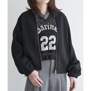 ブルゾン アウター ダンボールポンチノーカラージャケット レディース