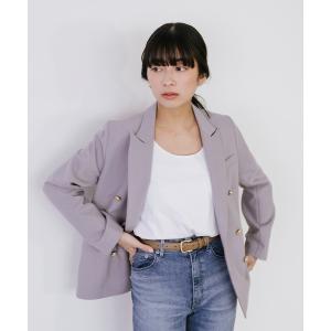 ジャケット テーラードジャケット 「新色追加」ゴールドボタンダブルジャケット レディース